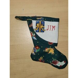 Cross-Stiched~JIM~Handmade Personalized Holiday Gift Christmas Stocking ~NEW